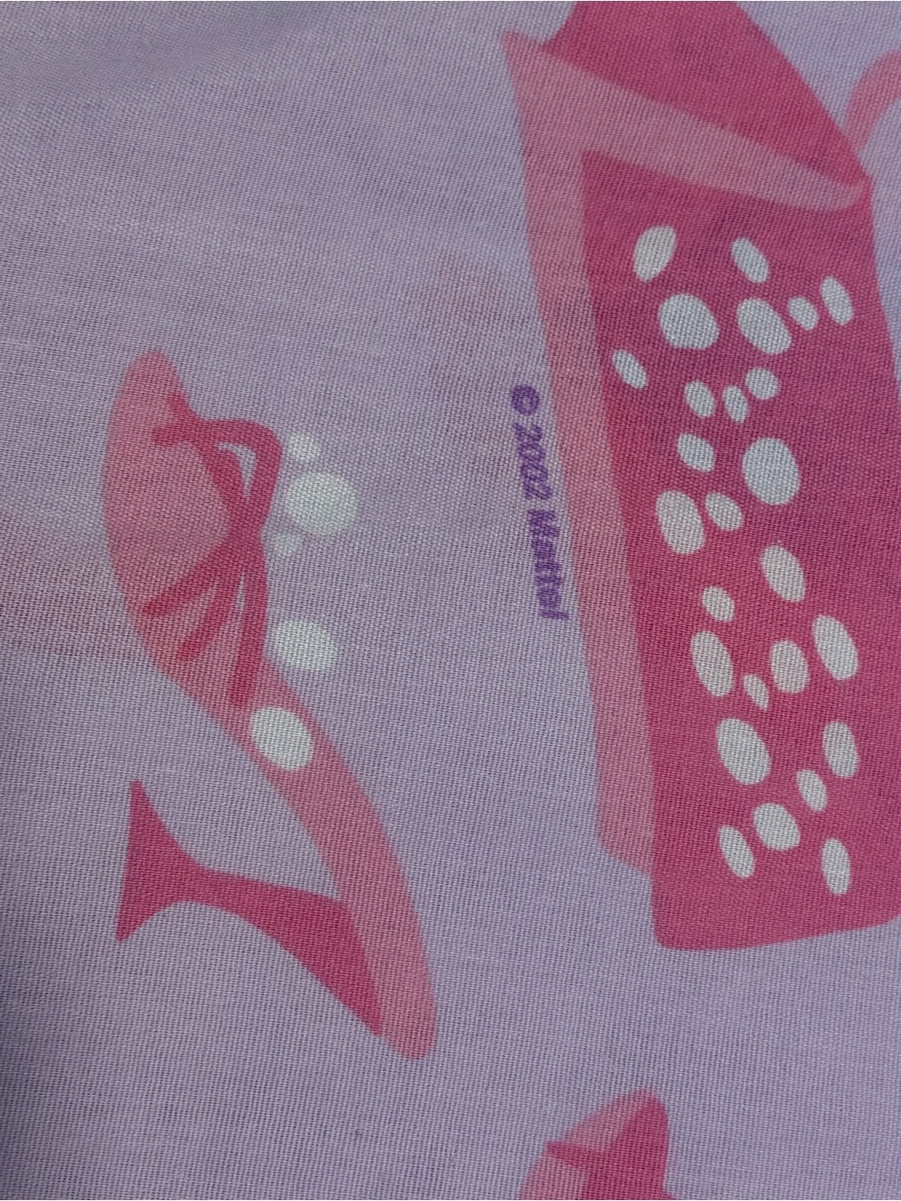 Vintage Barbie Twin Flat Sheet Y2K Pink Fashion Makeup Bedroom Decor 2002 - Picture 3 of 5